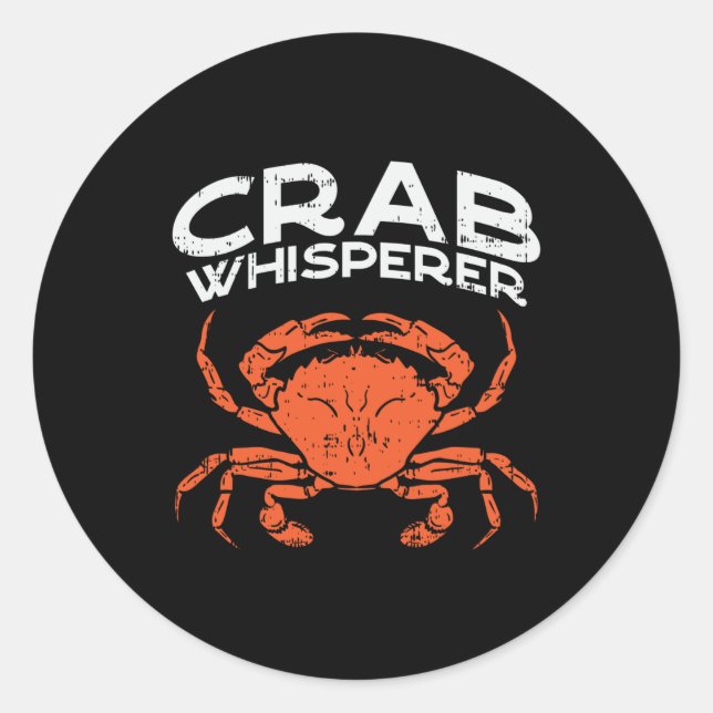 Adesivo Redondo Crab Whisperer Vintage Crabbing (Frente)