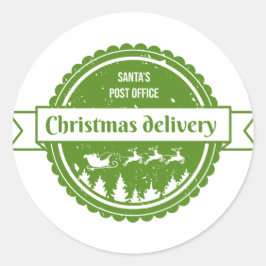 Adesivo Redondo crachá de entrega de natal