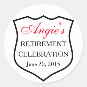 Adesivo Redondo Crachá de Polícia Personalizado Vermelho Negro