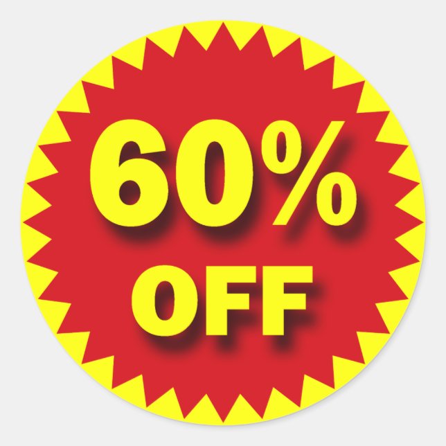 ADESIVO REDONDO CRACHÁ DE VENDA A RETALHO - 60% DESLIGADO (Frente)