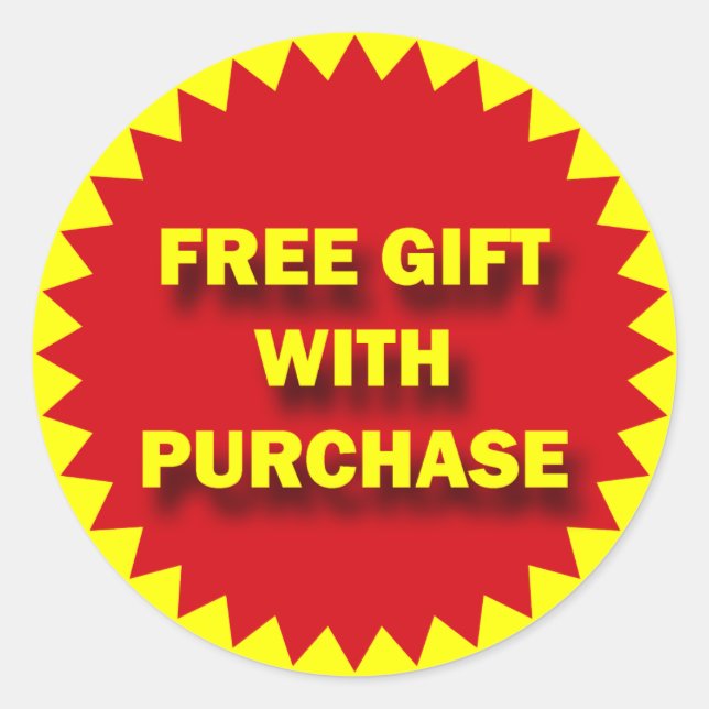 ADESIVO REDONDO CRACHÁ DE VENDA A RETALHO - PRESENTE SEM COMPRA (Frente)