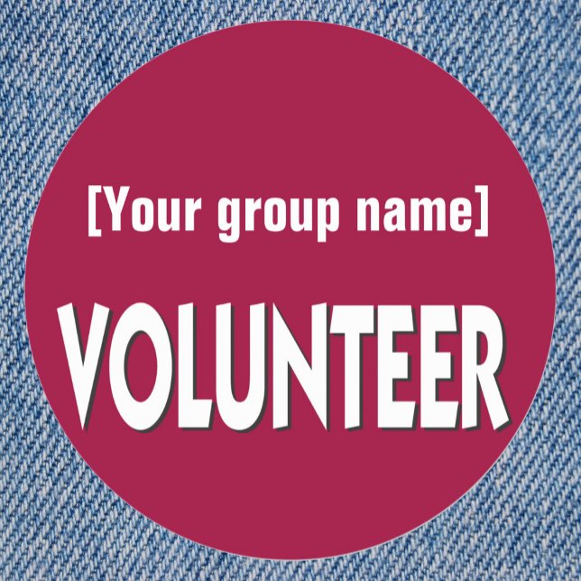 Adesivo Redondo Crachá de Voluntário Personalizado (Criador carregado)