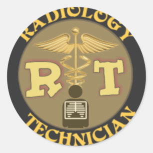 ADESIVO REDONDO CRACHÁ DO TÉCNICO DA RADIOLOGIA DO RT - LOGOTIPO