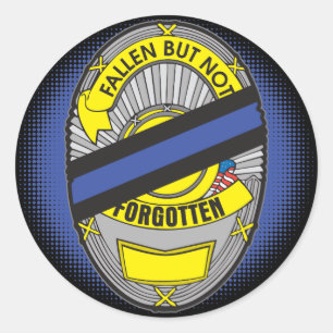 Adesivo Redondo Crachá fino de linha azul