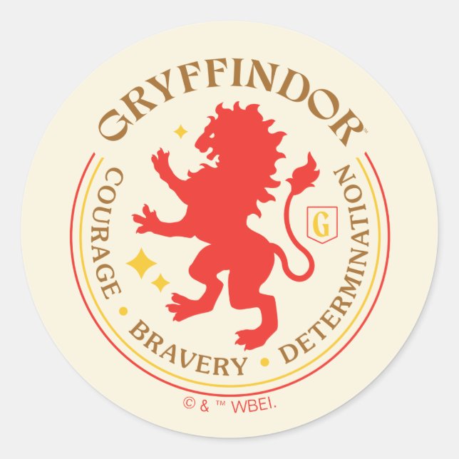 Adesivo Redondo CRACHÁ GRYFFINDOR™ Red Lion House (Frente)