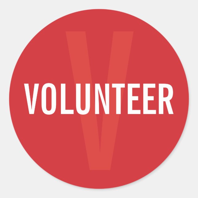 Adesivo Redondo Crachá Red Volunteer (Frente)