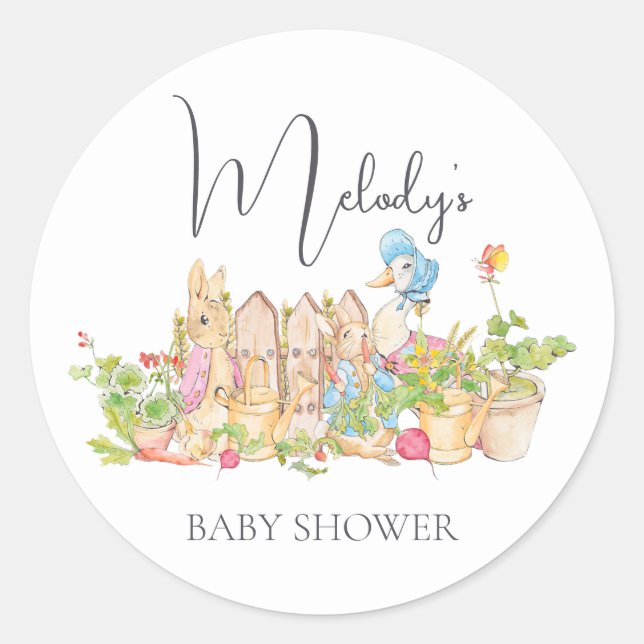 Adesivo Redondo Crachá redondo Clássico Peter Rabbit (Frente)