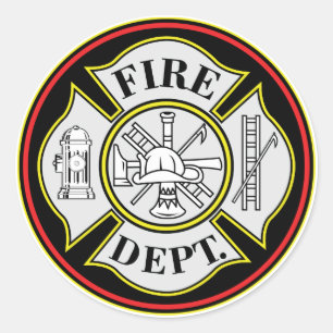 Adesivo Redondo Crachá redondo do departamento dos bombeiros
