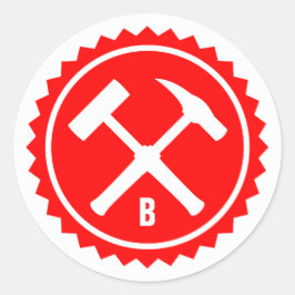 Adesivo Redondo Crachá Rock Hammer (Solteiro inicial)