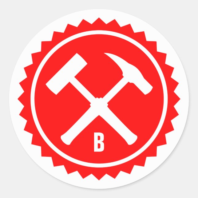 Adesivo Redondo Crachá Rock Hammer (Solteiro inicial) (Frente)