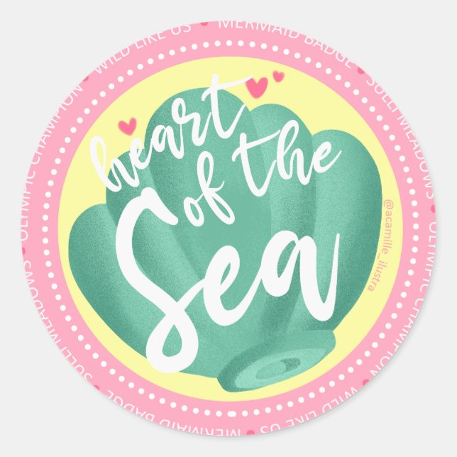 Adesivo Redondo Crachá Sereia - CA (Frente)