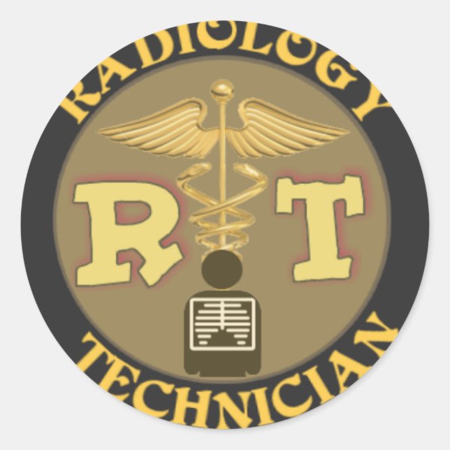 Adesivo Redondo Crachá TÉCNICO RT RADIOLOGIA - LOGOTIPO (Frente)