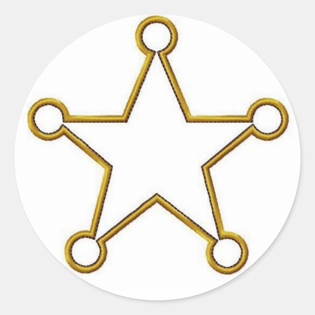 Adesivo Redondo Crachá Xerife Star Name (Frente)