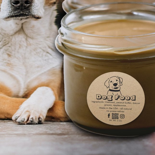 Adesivo Redondo craft castanho caseiro de papel caseiro trata comi (Criador carregado)