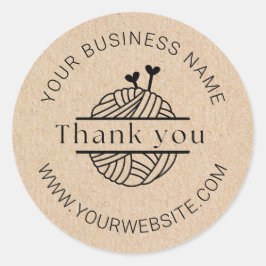Adesivo Redondo Craft Crochet Business Thank You Packaging Sticker