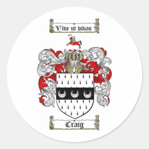 ADESIVO REDONDO CRAIG FAMILY CREST - CRAIG CASACO DE ARMAS