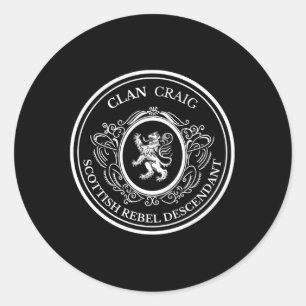 Adesivo Redondo Craig Scottish Clan Scottish Lion Descent