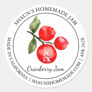 Adesivo Redondo Cranberry Jam Modern label
