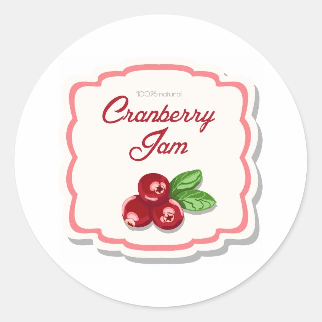 Adesivo Redondo Cranberry Jam Sticker (Frente)