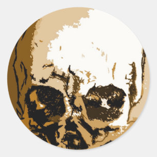 Adesivo Redondo Crânio