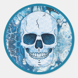 Adesivo Redondo Cranio Azul Legal