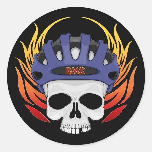 Adesivo Redondo Crânio BMX (Frente)