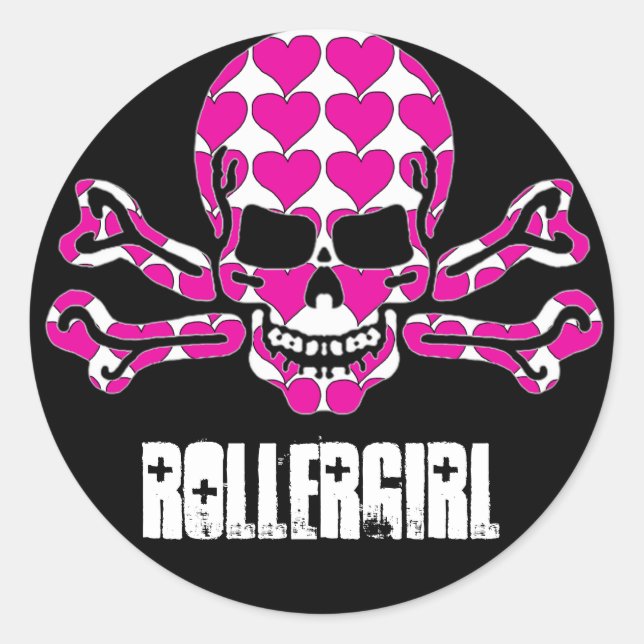 Adesivo Redondo crânio cheio de coração (Frente)