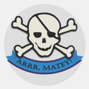 Adesivo Redondo Crânio - Cinza Clássica, Autocolante, Brilhante