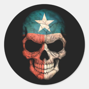 Adesivo Redondo Crânio customizável da bandeira de Texas