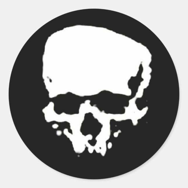 Adesivo Redondo Crânio da assinatura do Dia da Imagem (Frente)