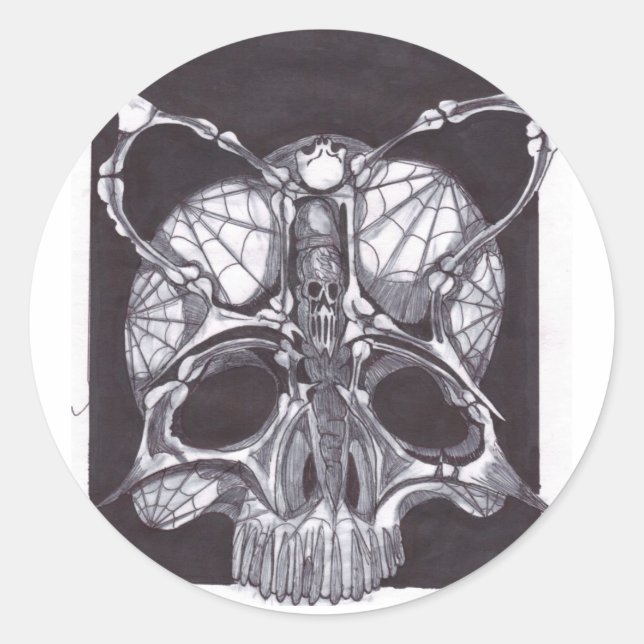 Adesivo Redondo Crânio de Deathshead (Frente)