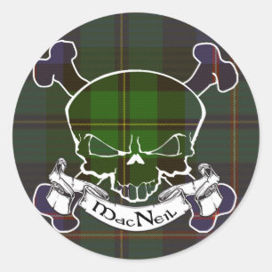 Adesivo Redondo Crânio de MacNeil Tartan