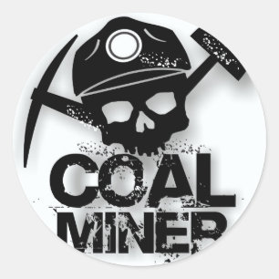 ADESIVO REDONDO CRÂNIO DE MINERADOR DE CARVÃO