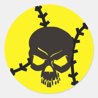 Adesivo Redondo crânio de softball