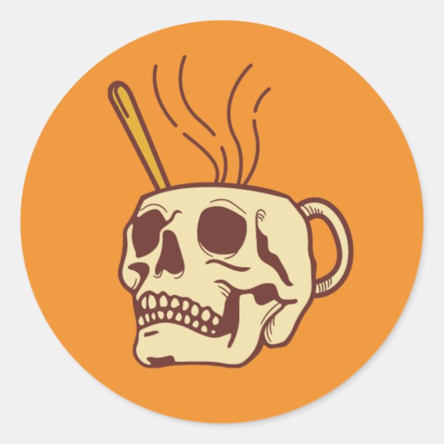 Adesivo Redondo Crânio do Biker (Frente)