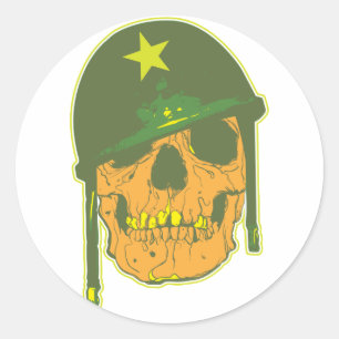 Adesivo Redondo Crânio do exército