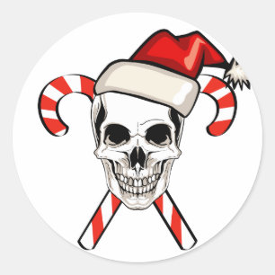 Adesivo Redondo Crânio do papai noel