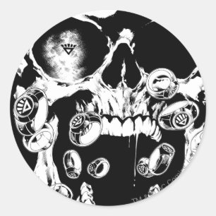 Adesivo Redondo Crânio e anéis