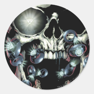 Adesivo Redondo Crânio e anéis - cor
