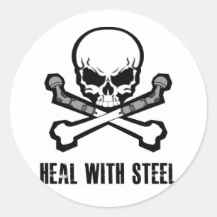 Adesivo Redondo Crânio e Crossbones