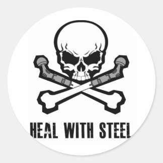 Adesivo Redondo Crânio e Crossbones