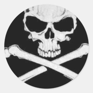 ADESIVO REDONDO CRÂNIO E CROSSBONES
