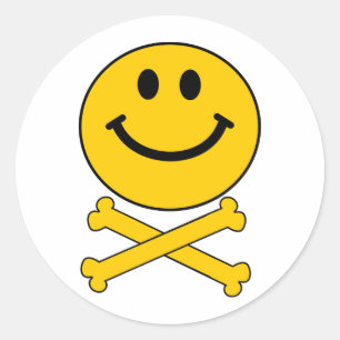 Adesivo Redondo crânio e crossbones