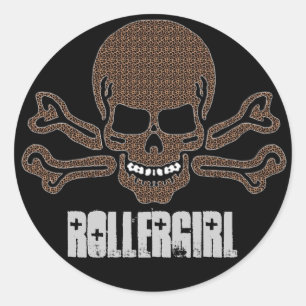 Adesivo Redondo crânio e crossbones do impressão do leopardo