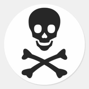 Adesivo Redondo Crânio e ossos