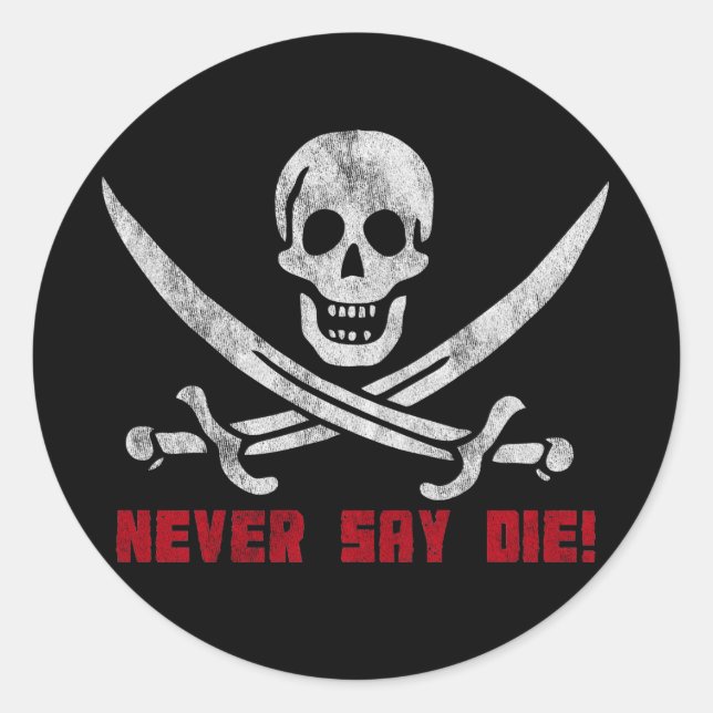 Adesivo Redondo Crânio e ossos cruzados (Frente)