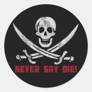 Adesivo Redondo Crânio e ossos cruzados