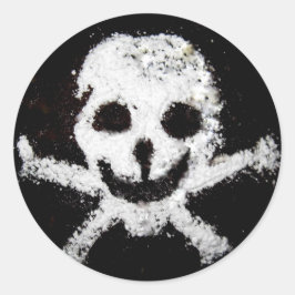 Adesivo Redondo Crânio e ossos cruzados