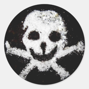 Adesivo Redondo Crânio e ossos cruzados