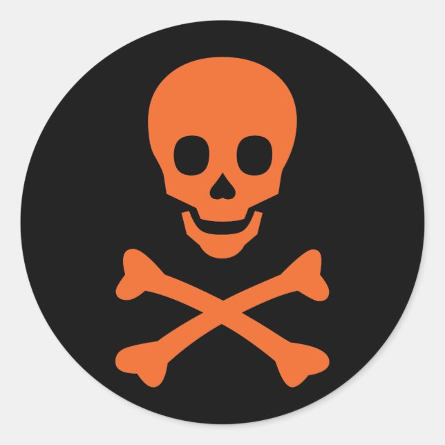 Adesivo Redondo Crânio e ossos cruzados (Frente)